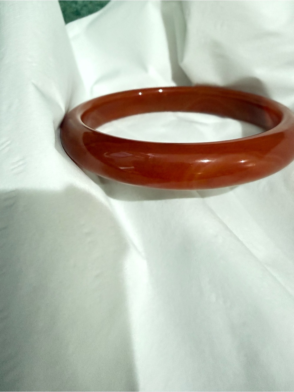 Red Agate Bangle Bracelet | Natural Carnelian Red Agate Stone Bangle 58mm